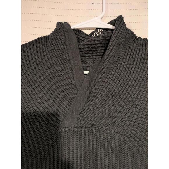 Buffalo David Bitton Ribbed Cowl Sweater Black Knitwear Mens Small - Picture 5 of 11